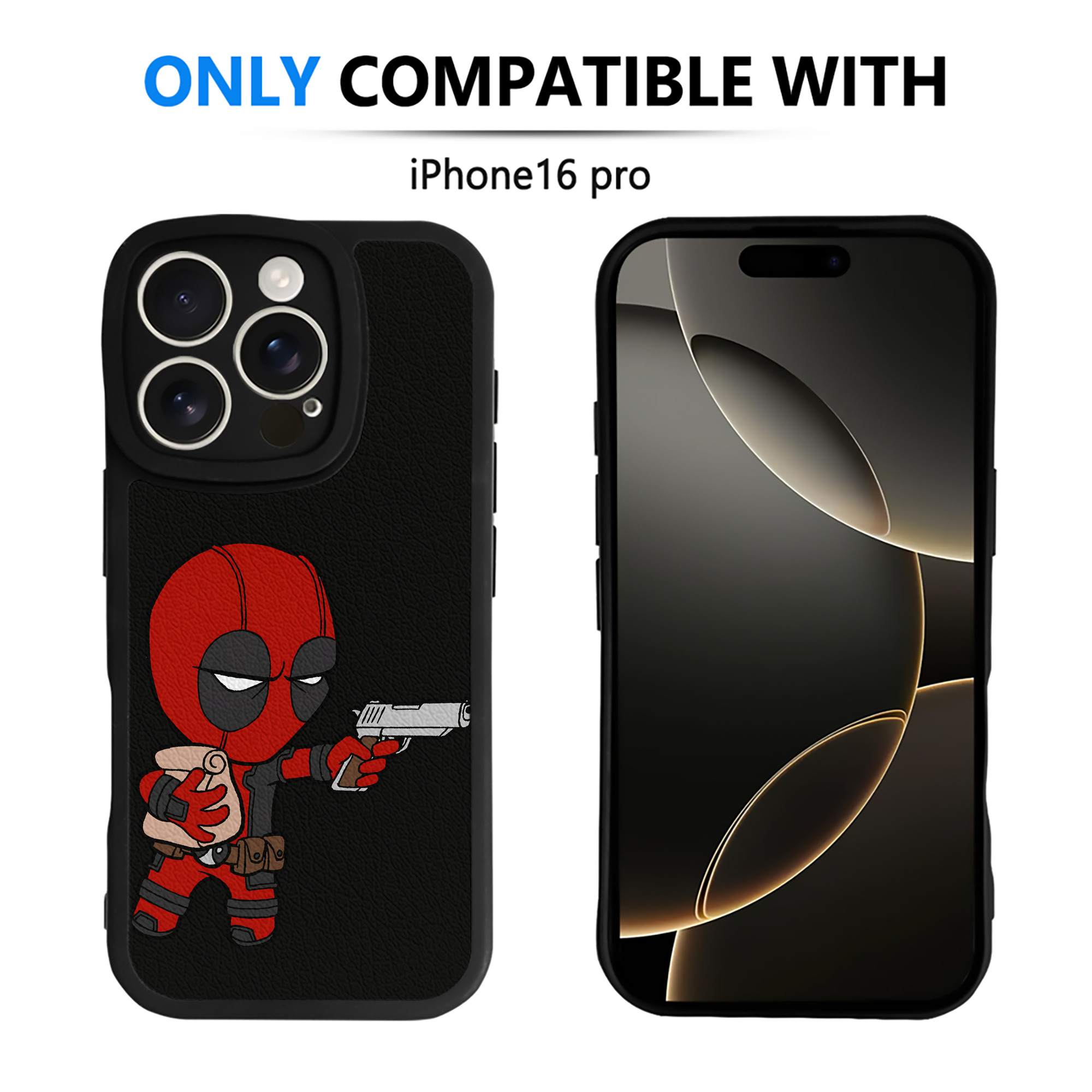 （画像用） Deadpool デッドプール 【iPhone 16シリーズ対応】シリコンスマホケース（レザー調） 材質：シリコン
